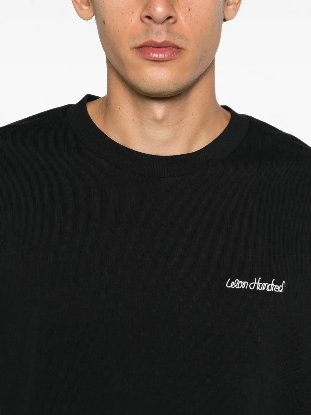Won Hundred logo-embroidered long-sleeve T-shirt Zwart