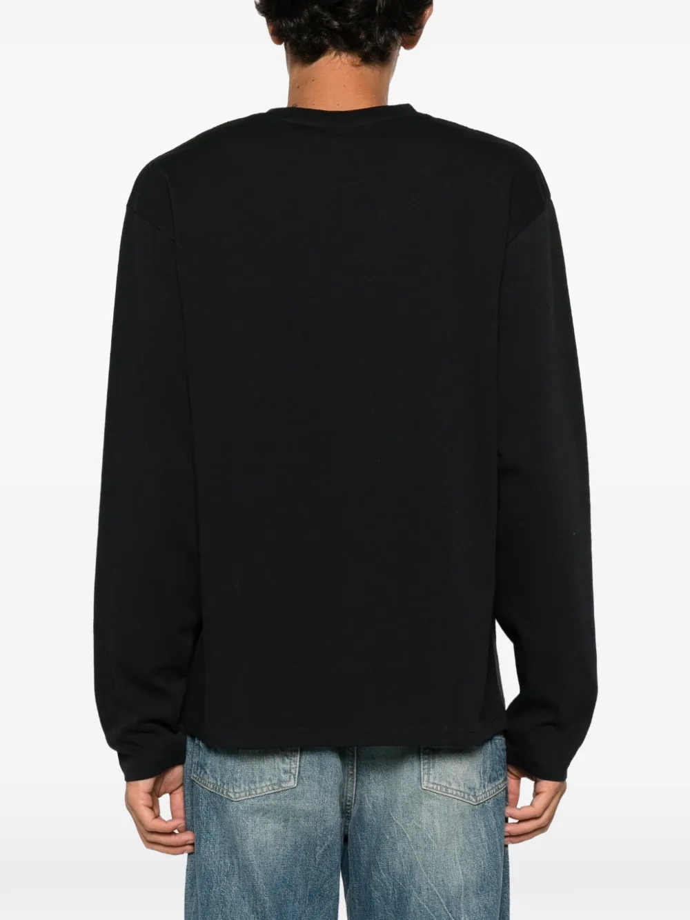 Won Hundred logo-embroidered long-sleeve T-shirt Zwart