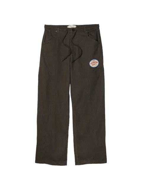 Honor The Gift logo-patch twill track pants