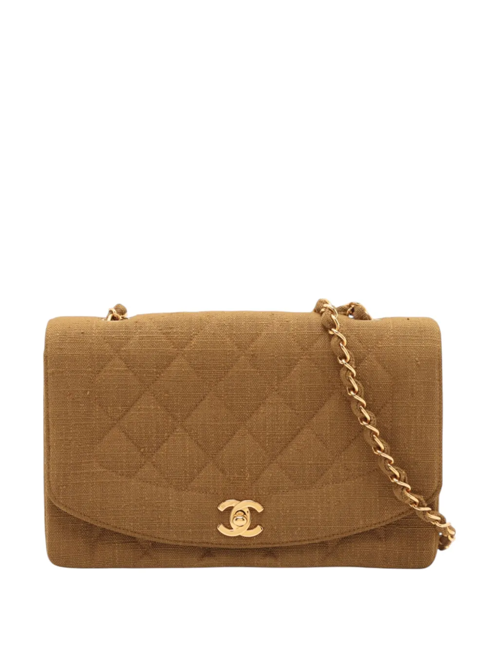 CHANEL Pre-Owned 1991-1994 Medium Jersey Diana Flap crossbody bag - Marrone