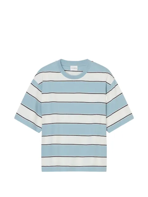 Closed stripe dropped-shoulder T-shirt