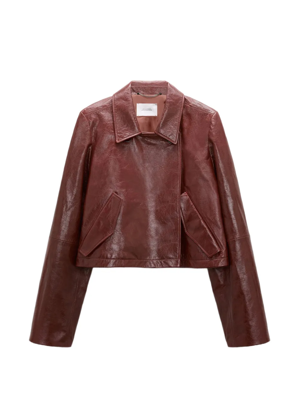 Dorothee Schumacher Broken Shine leather jacket - Braun
