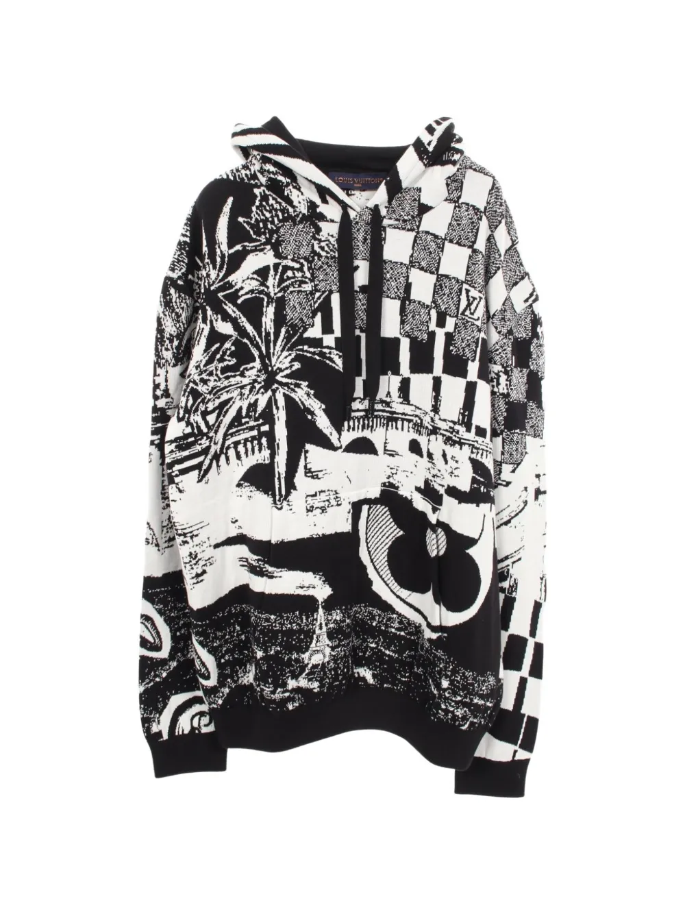 Louis Vuitton Pre-Owned 2020s Paris Collage jacquard hoodie - Schwarz