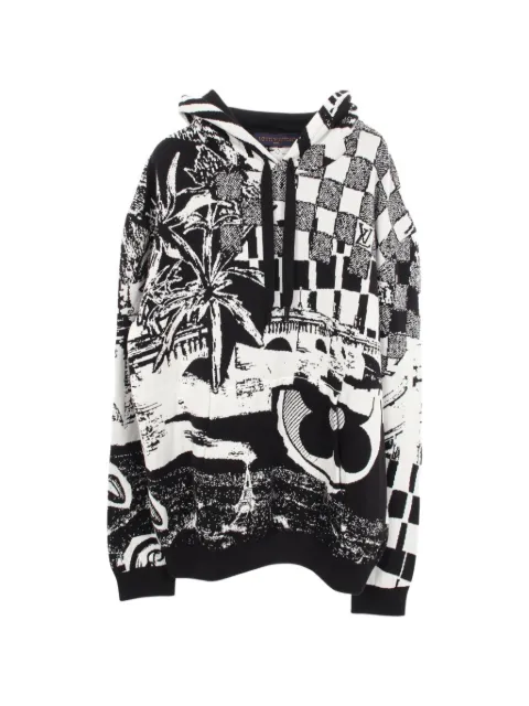 Louis Vuitton Pre-Owned 2020s Paris Collage jacquard hoodie