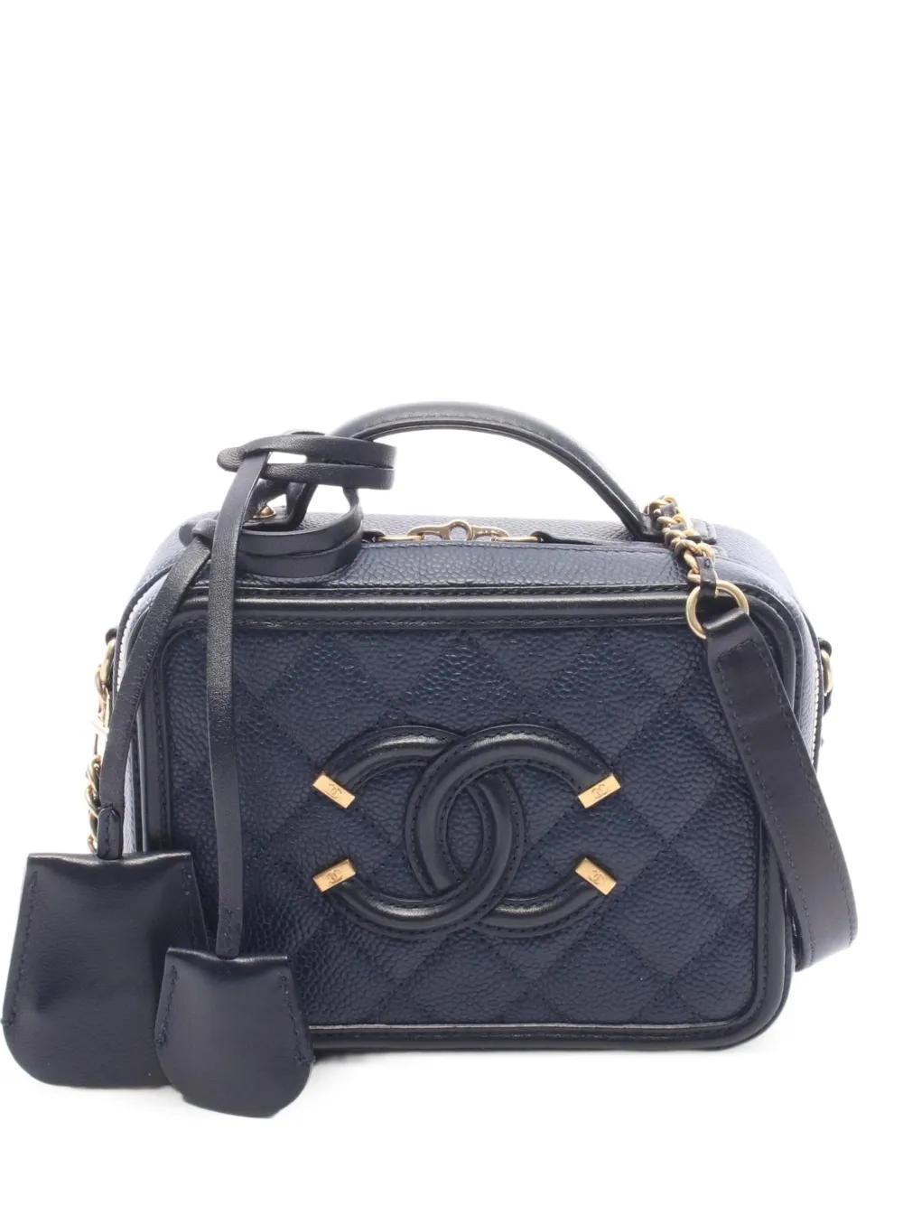 CHANEL Pre-Owned 2017-2018 Filigree CC mini bag - Blu
