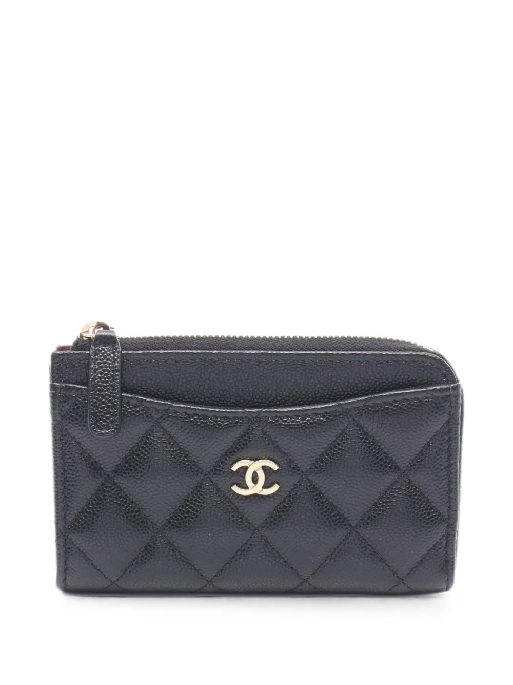 CHANEL Pre-Owned 2021 Caviar-leather quilted coin purse - Schwarz