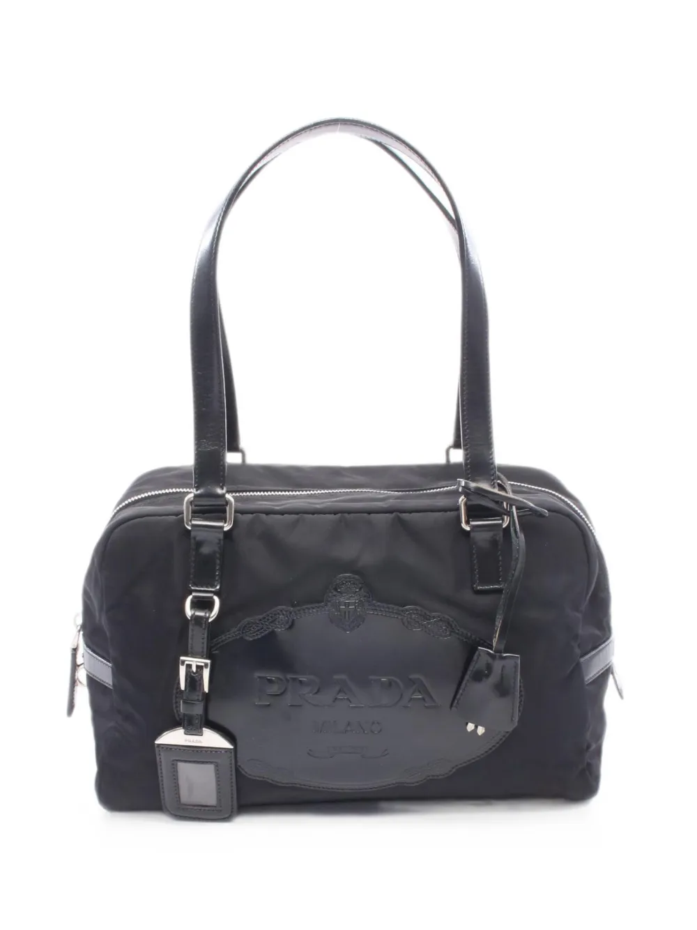 Prada Pre-Owned 2000s logo-patch shoulder bag - Black
