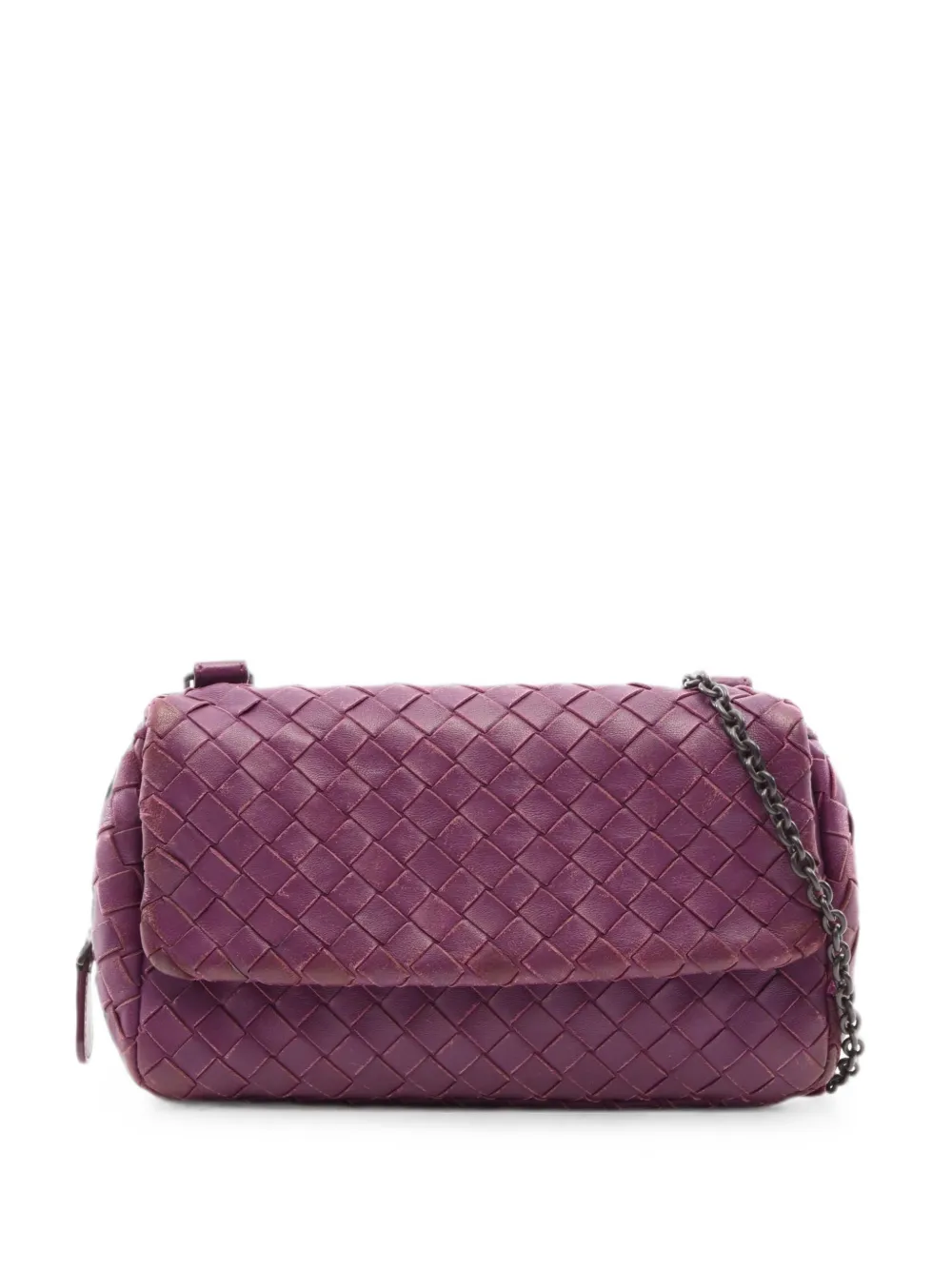 Bottega Veneta Pre-Owned 2000s Intrecciato chain-strap shoulder bag - Violett