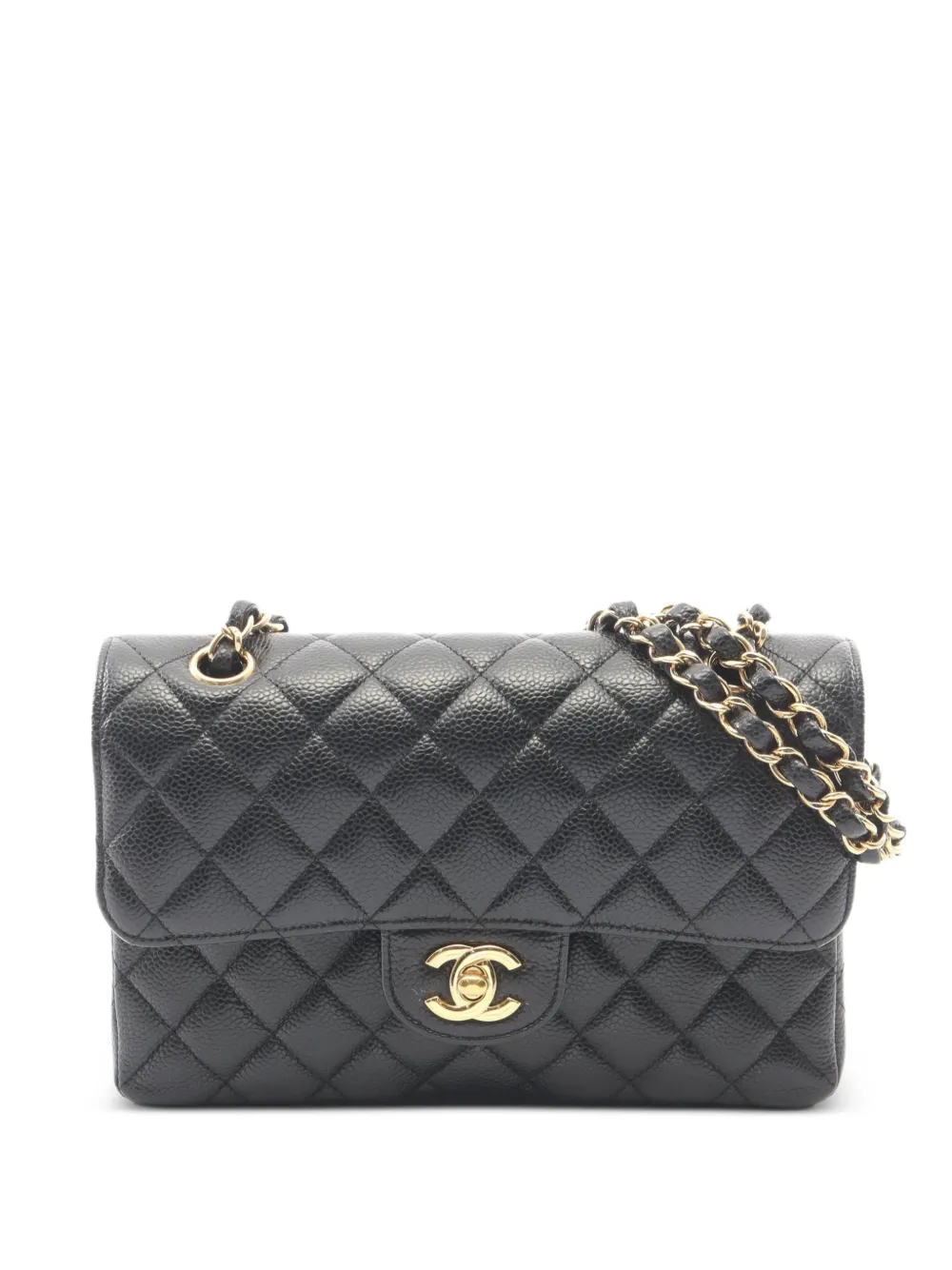 CHANEL Pre-Owned 2019 Matelassé double-flap leather shoulder bag - Nero