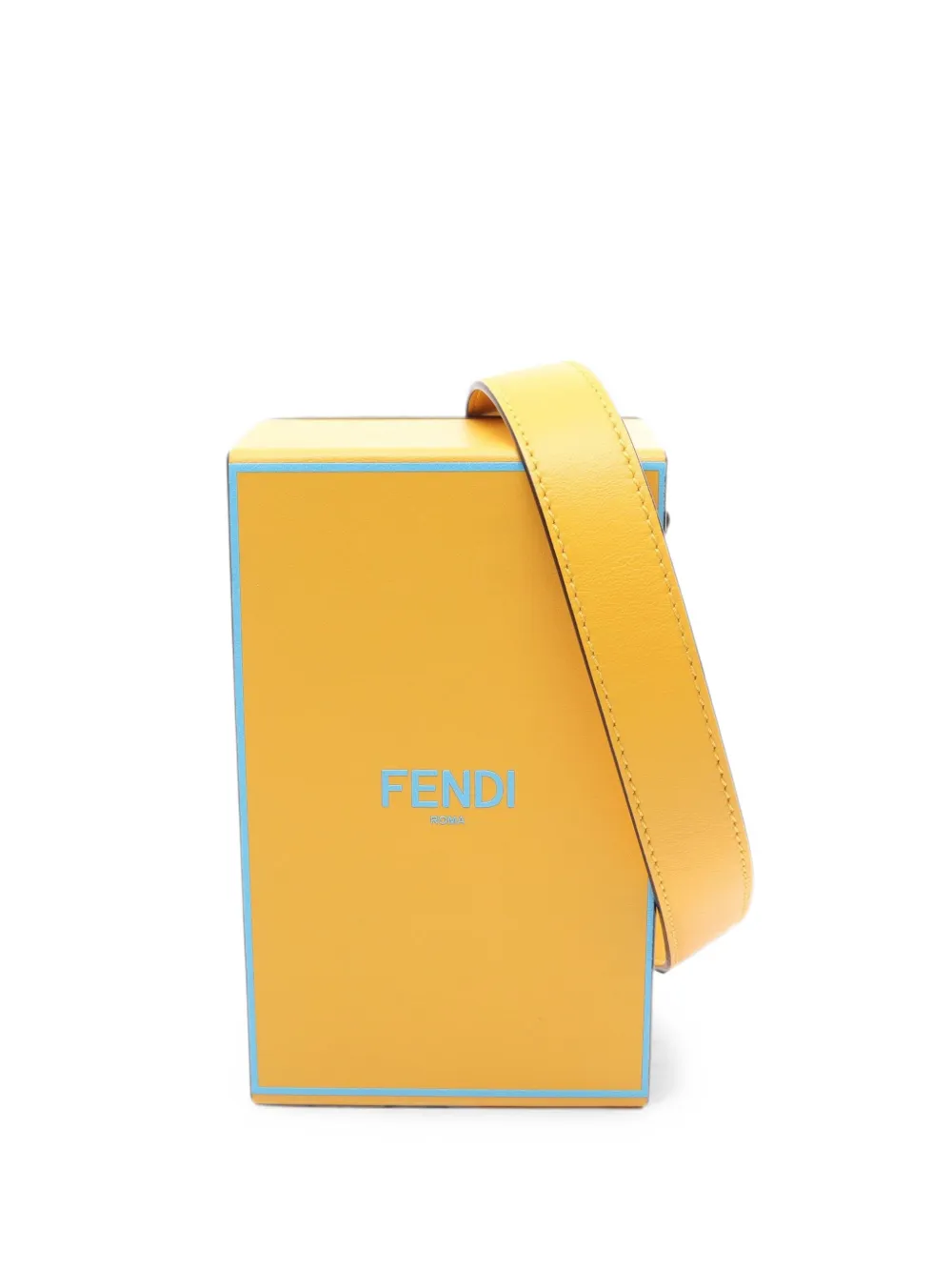 Fendi Pre-Owned 2010s Box leather shoulder bag - Yellow