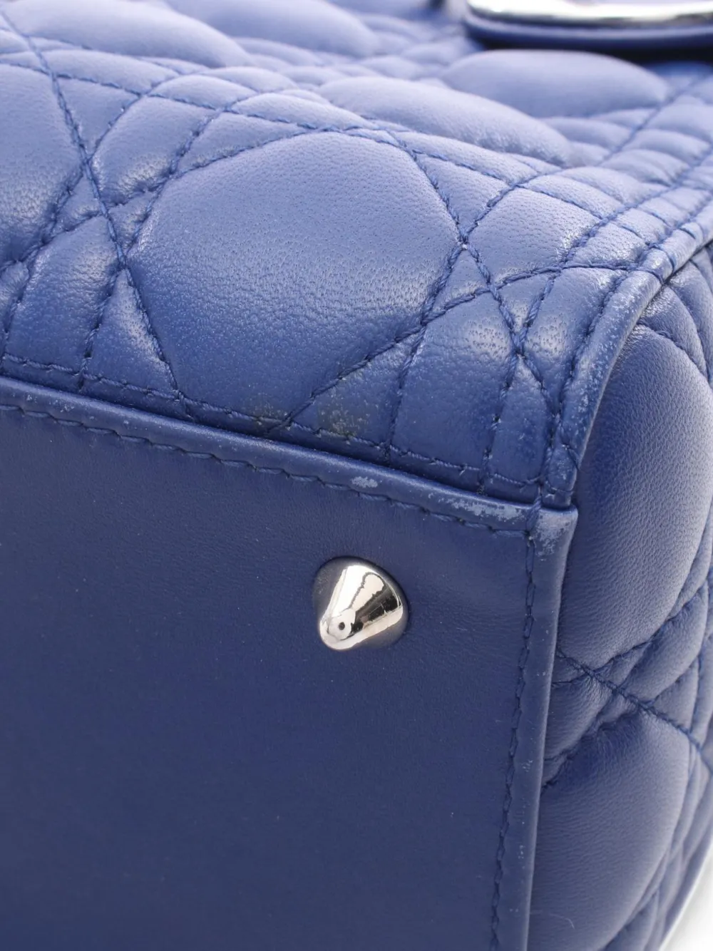 Dior Pre-owned 2000s Lady Dior Cannage Tote Bag in Blue, view 4