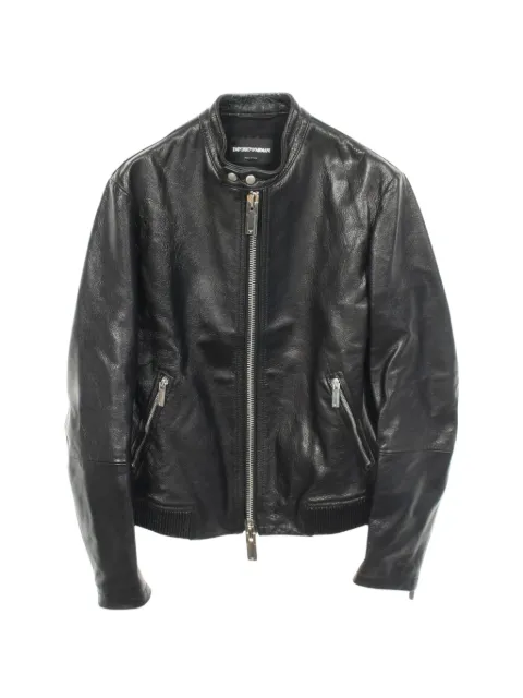 Emporio Armani Pre-Owned chaqueta biker de piel 2010