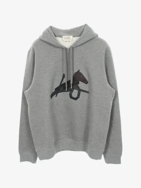 Hermès Pre-Owned 2010s Puzzle Equestre leather-patch hoodie