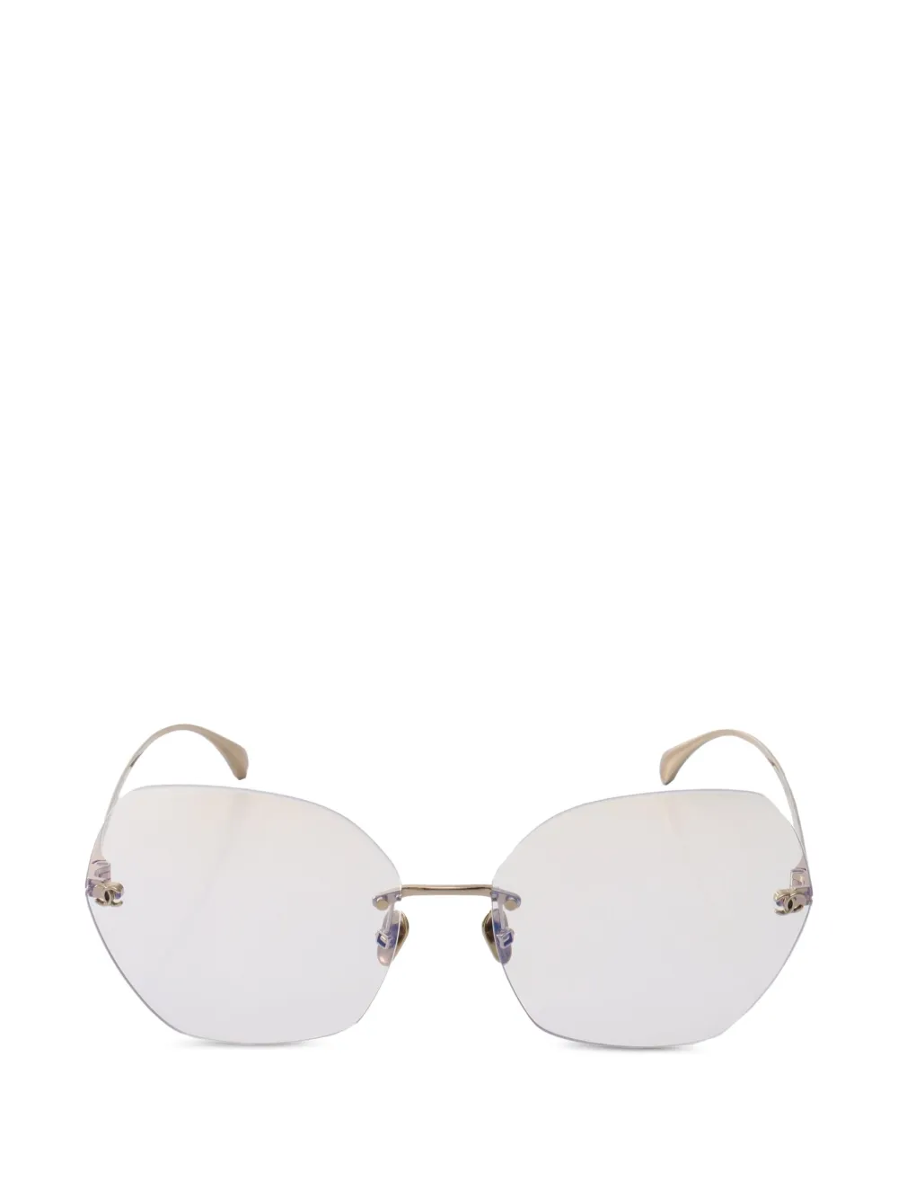 CHANEL Pre-Owned 1986-1988 rimless glasses - Gold