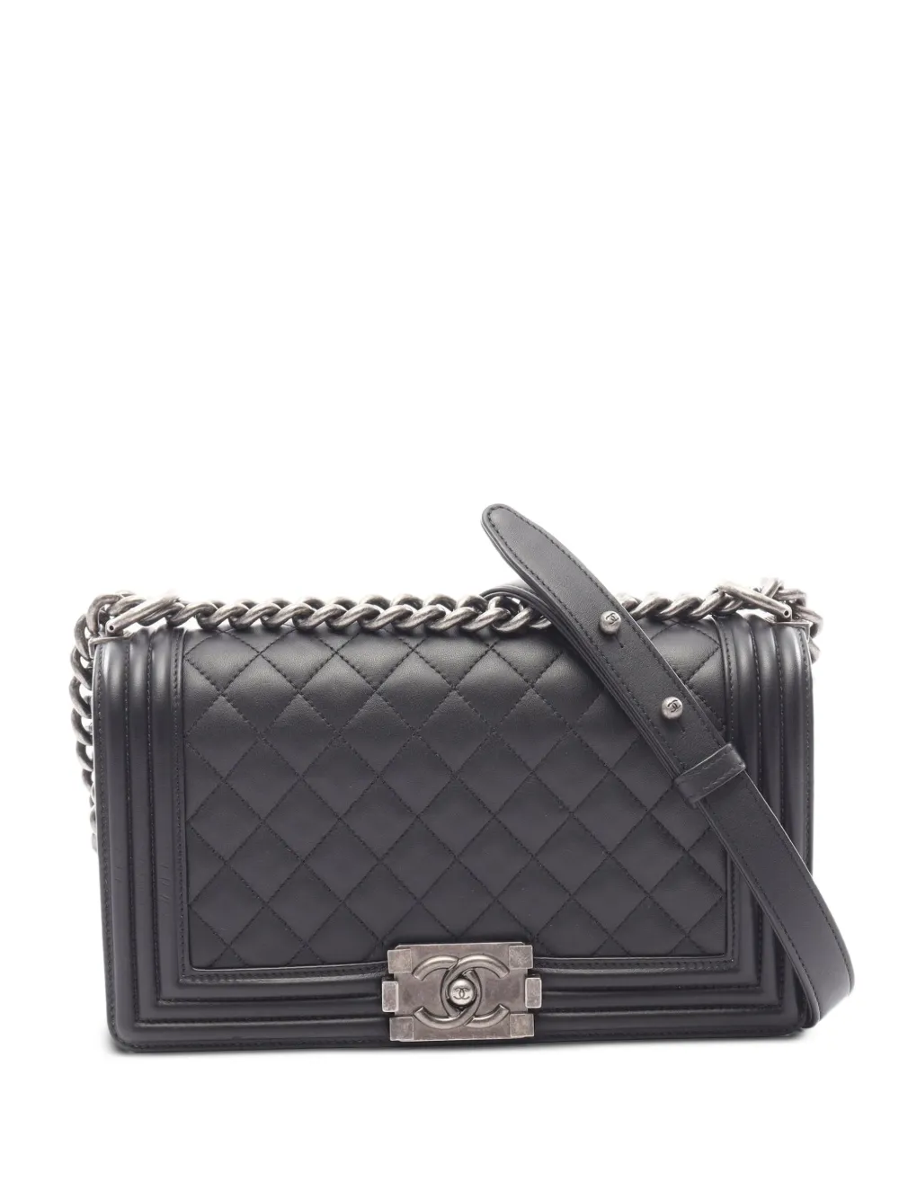 CHANEL Pre-Owned 2018 Boy diamond-quilted cross body bag - Nero