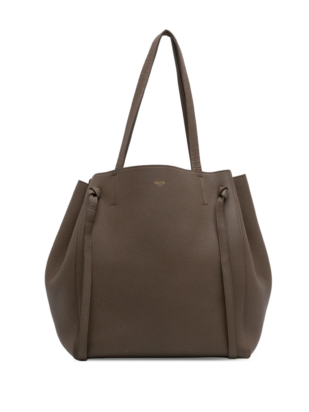 Pre-owned Celine 2022 Small Leather Phantom Cabas Tote Bag In Brown