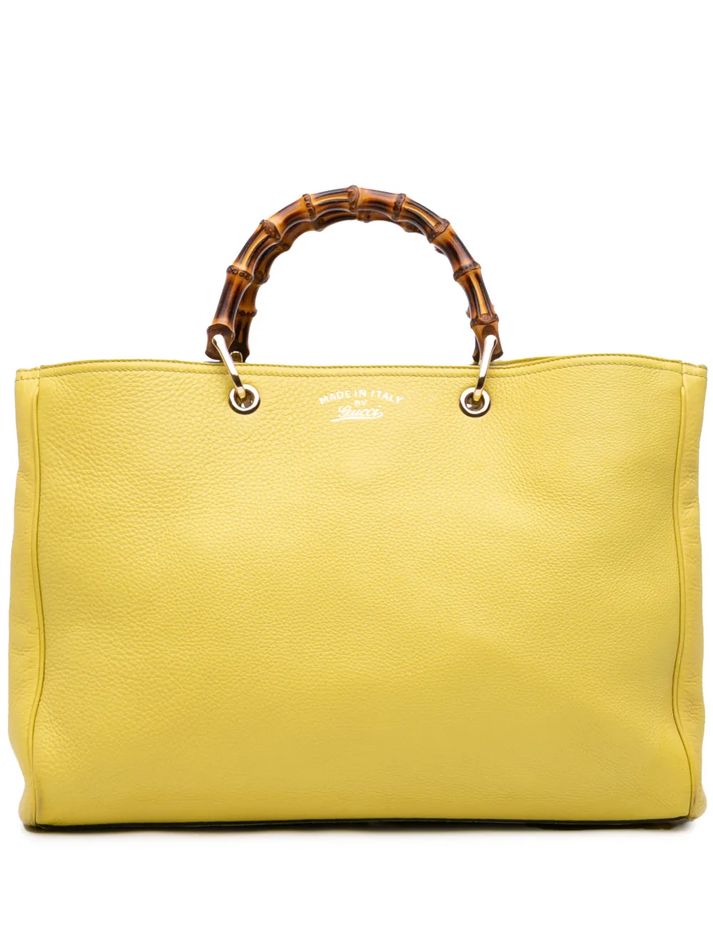 Gucci Pre-Owned 2016-2026 Large Calfskin Bamboo Shopper satchel - Giallo