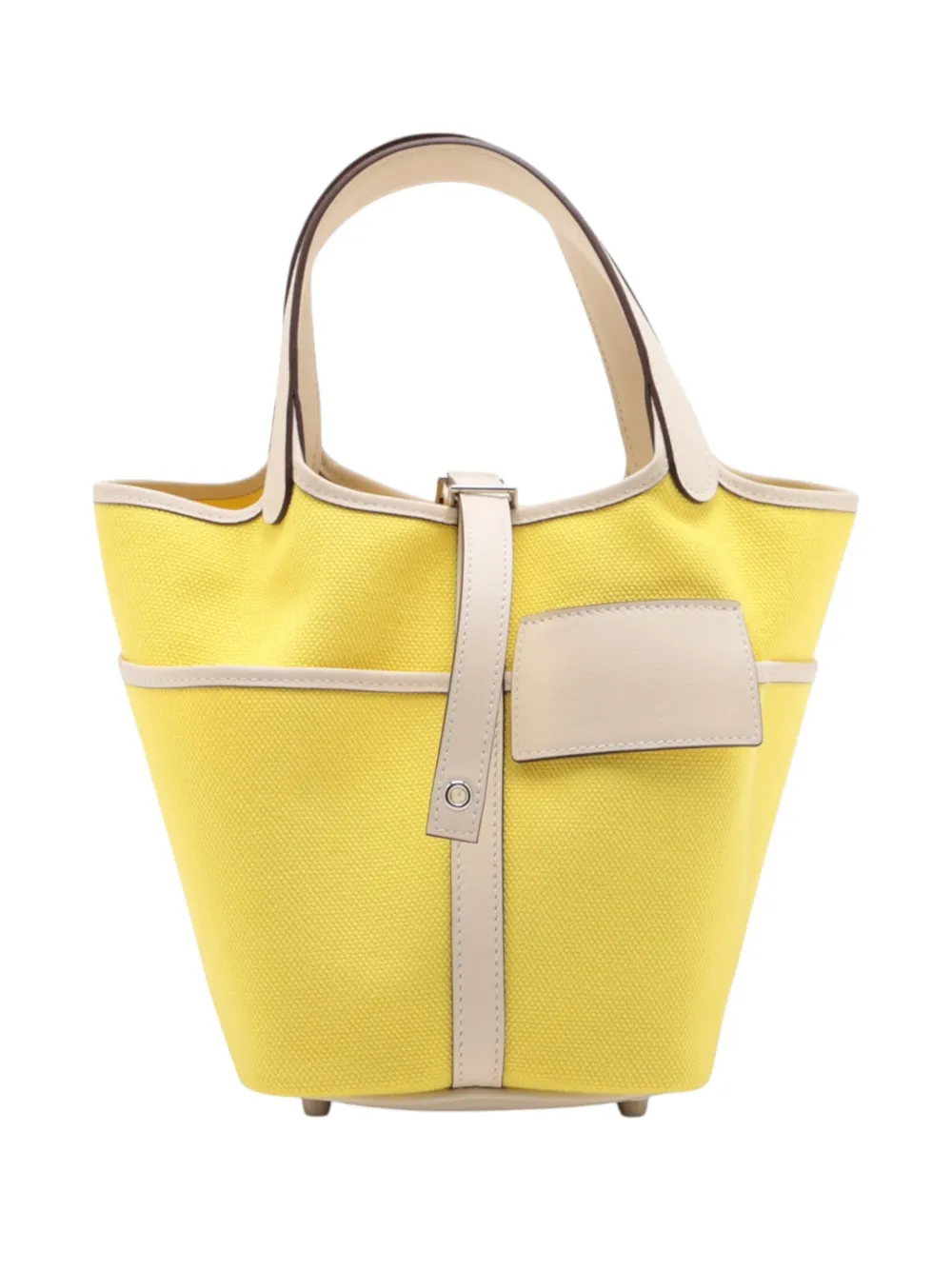 Hermès Pre-Owned 2022 Toile Goeland and Swift Cargo Picotin Lock 18 handbag - Gelb