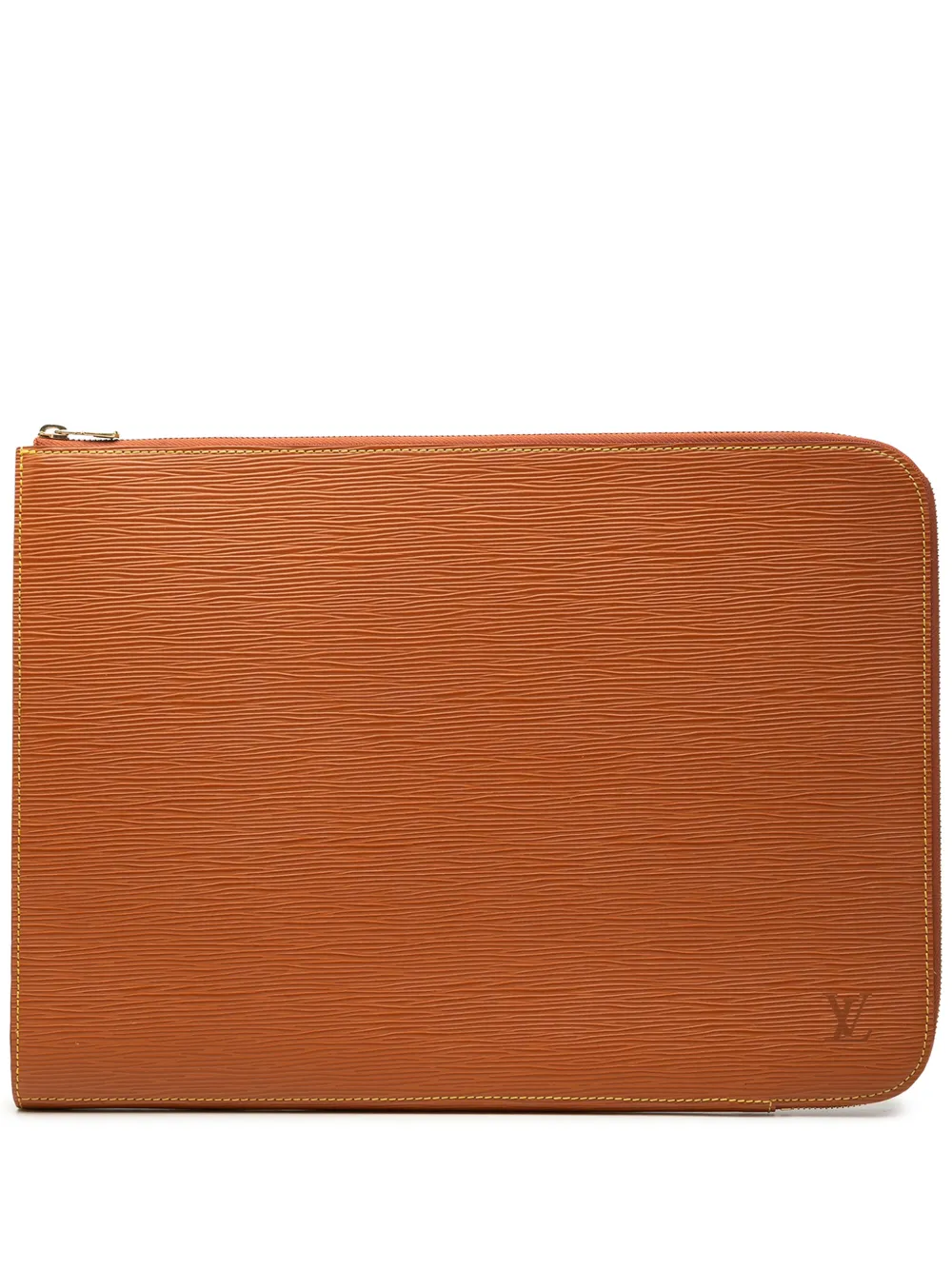 Pre-owned Louis Vuitton 1997 Epi Poche Document Business Bag In Brown