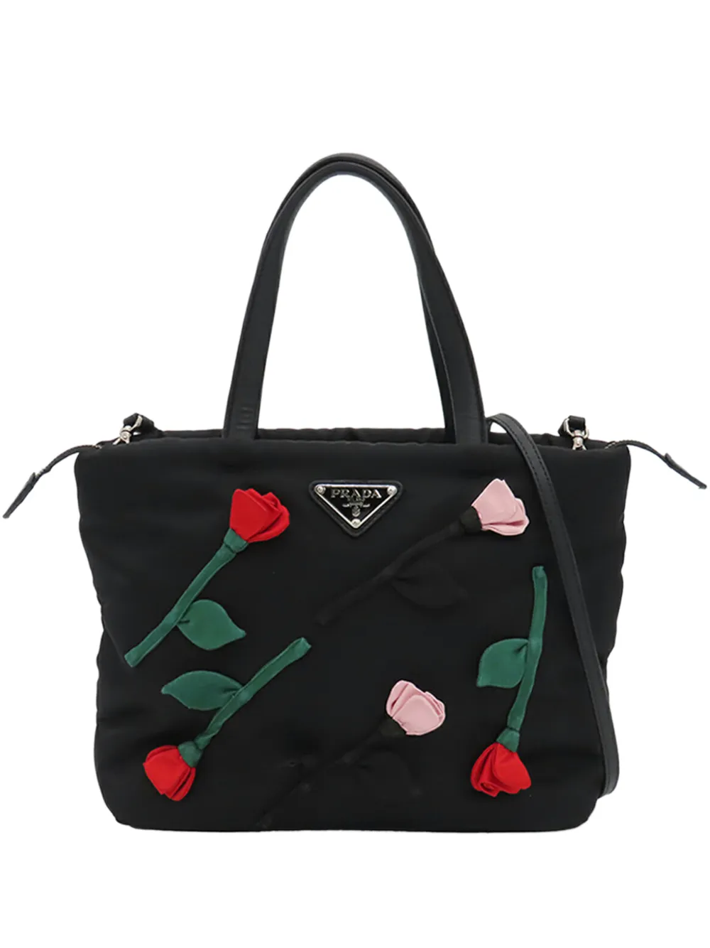 Prada Pre-Owned 2013-2026 Tessuto Roses satchel - Schwarz