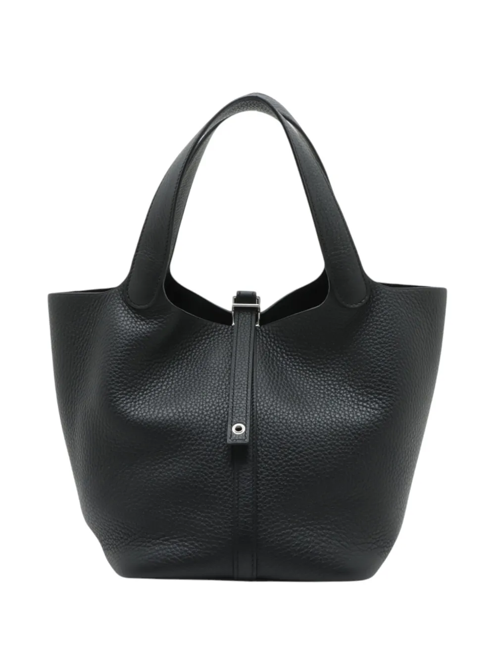 Pre-owned Hermes 2025 Clemence Picotin Lock 22 Handbag In Black