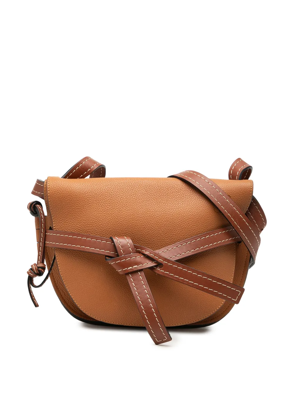 Pre-owned Loewe 2018 Small Leather Gate Crossbody Bag In Brown
