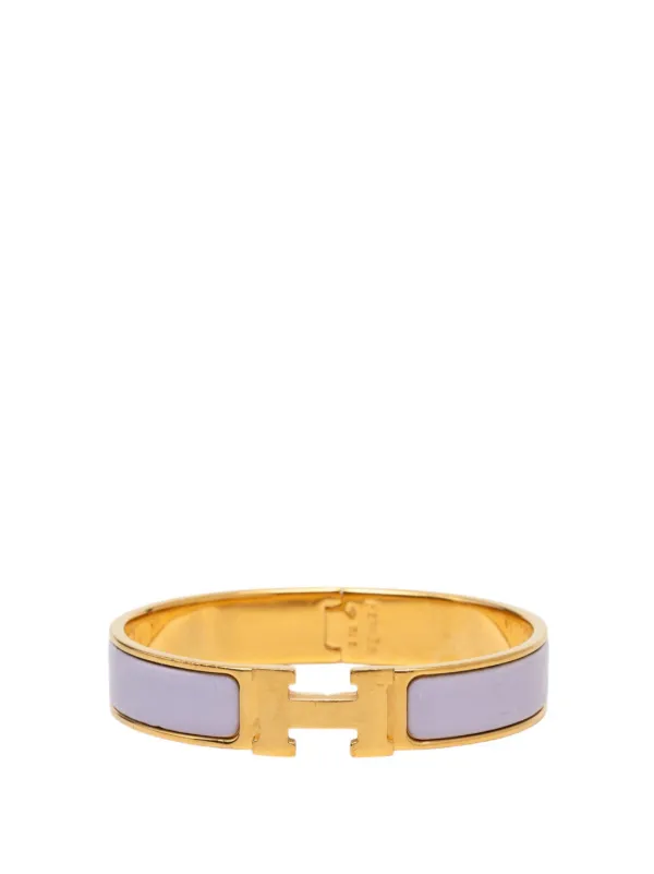 Hermès Pre-owned 2000-2026 Narrow Enamel Clic H Bracelet PM Costume Bracelet in Purple