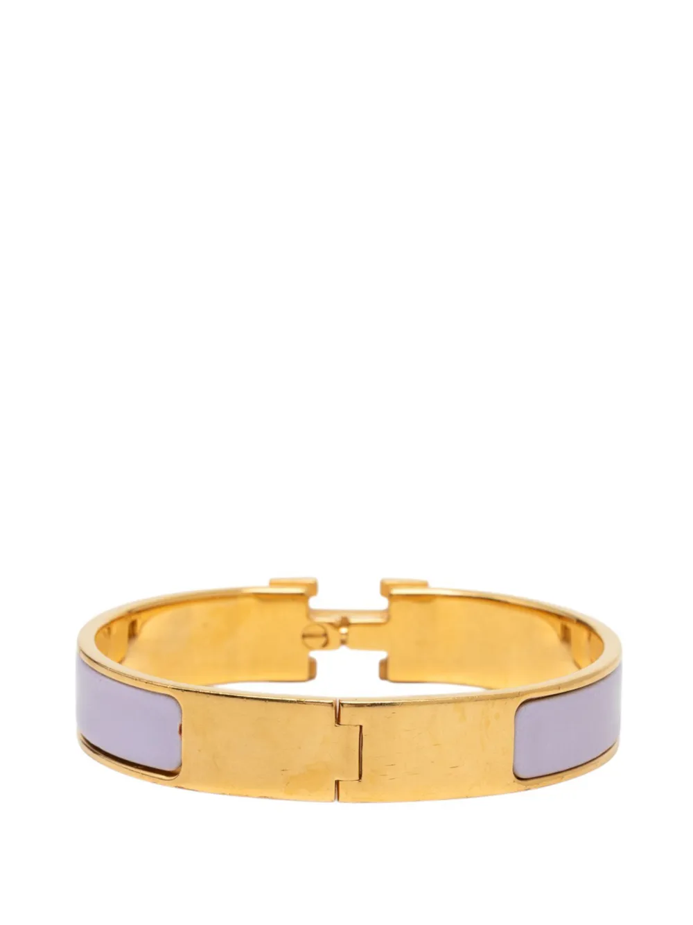 Hermès Pre-owned 2000-2026 Narrow Enamel Clic H Bracelet PM Costume Bracelet in Purple, view 3
