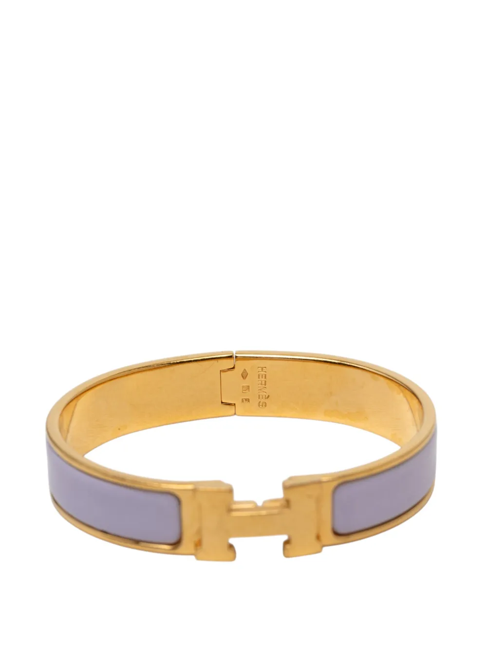 Hermès Pre-owned 2000-2026 Narrow Enamel Clic H Bracelet PM Costume Bracelet in Purple, view 4