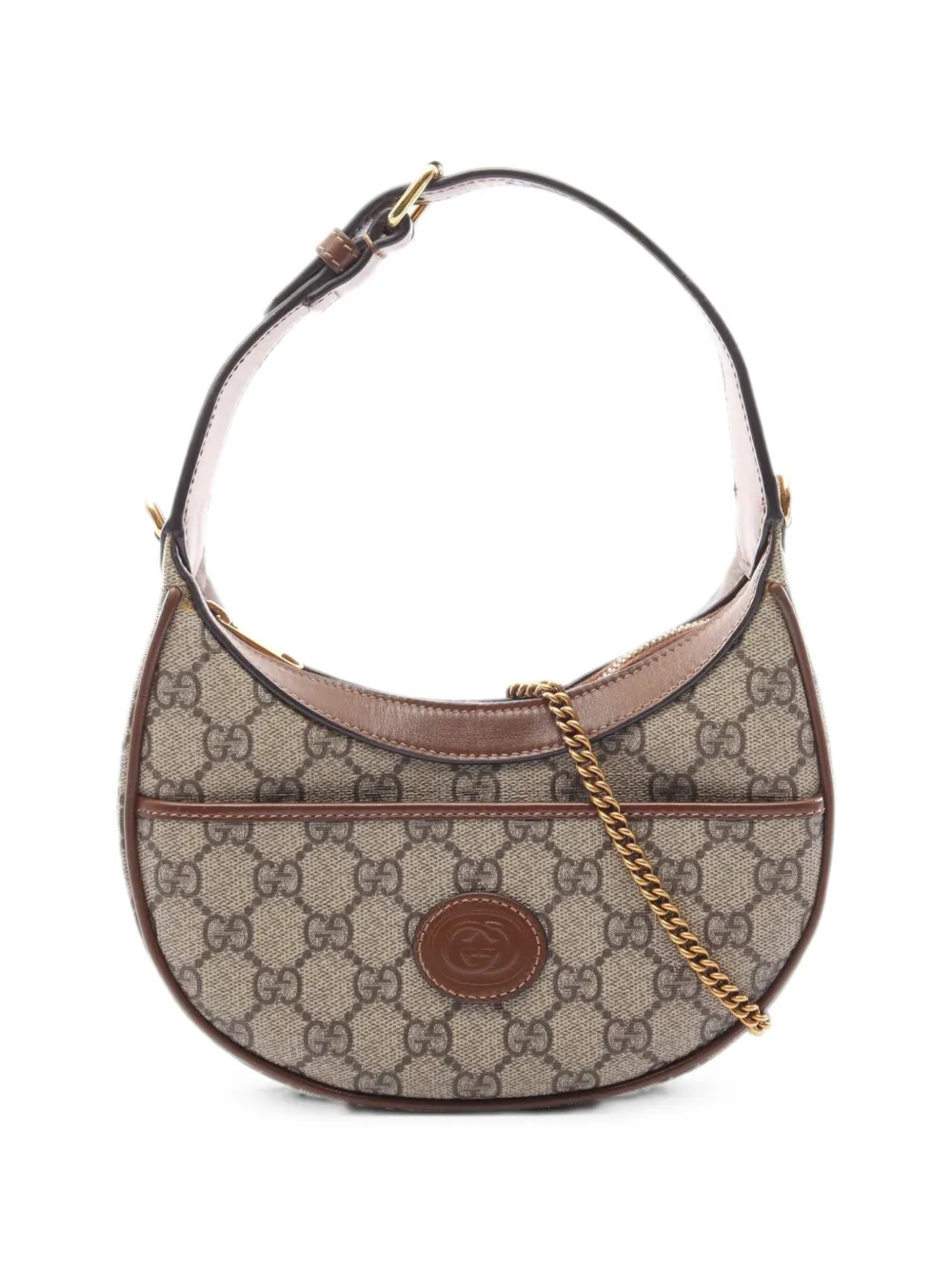 Gucci Pre-Owned 2010s GG Supreme half-moon handbag - Nude