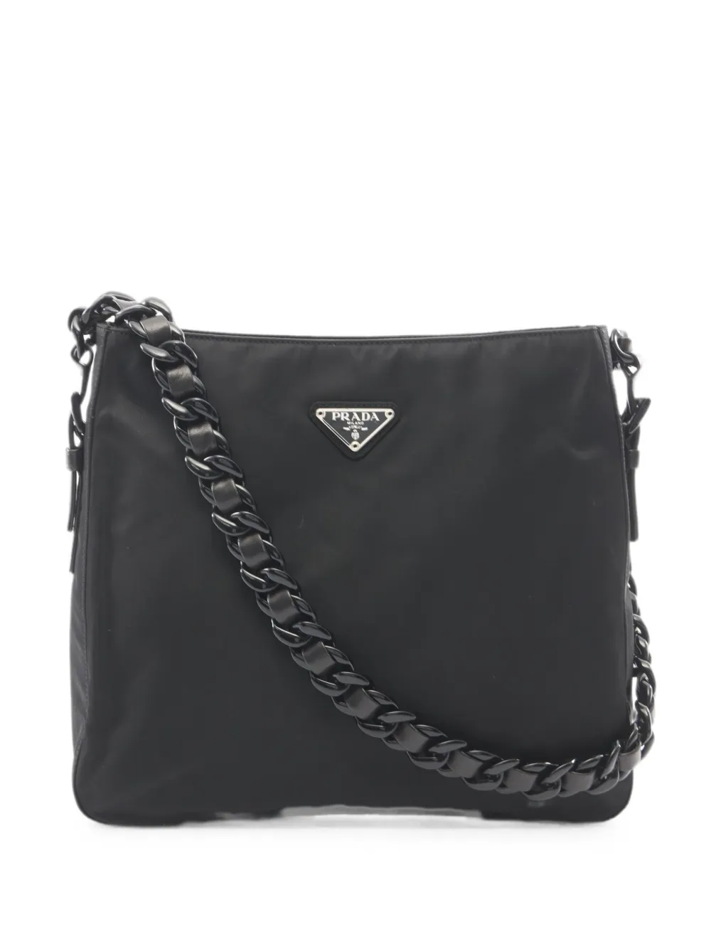 Prada Pre-Owned 2010s Tessuto Bacheli chain shoulder bag - Black