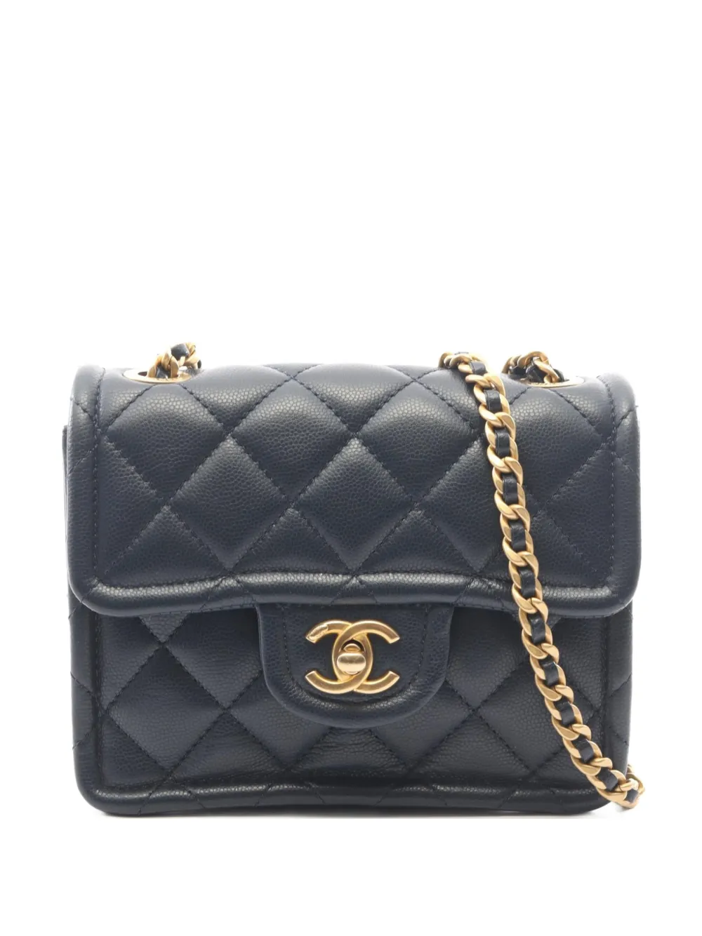 CHANEL Pre-Owned 2021-2022 mini Matelassé chain shoulder bag - Blau