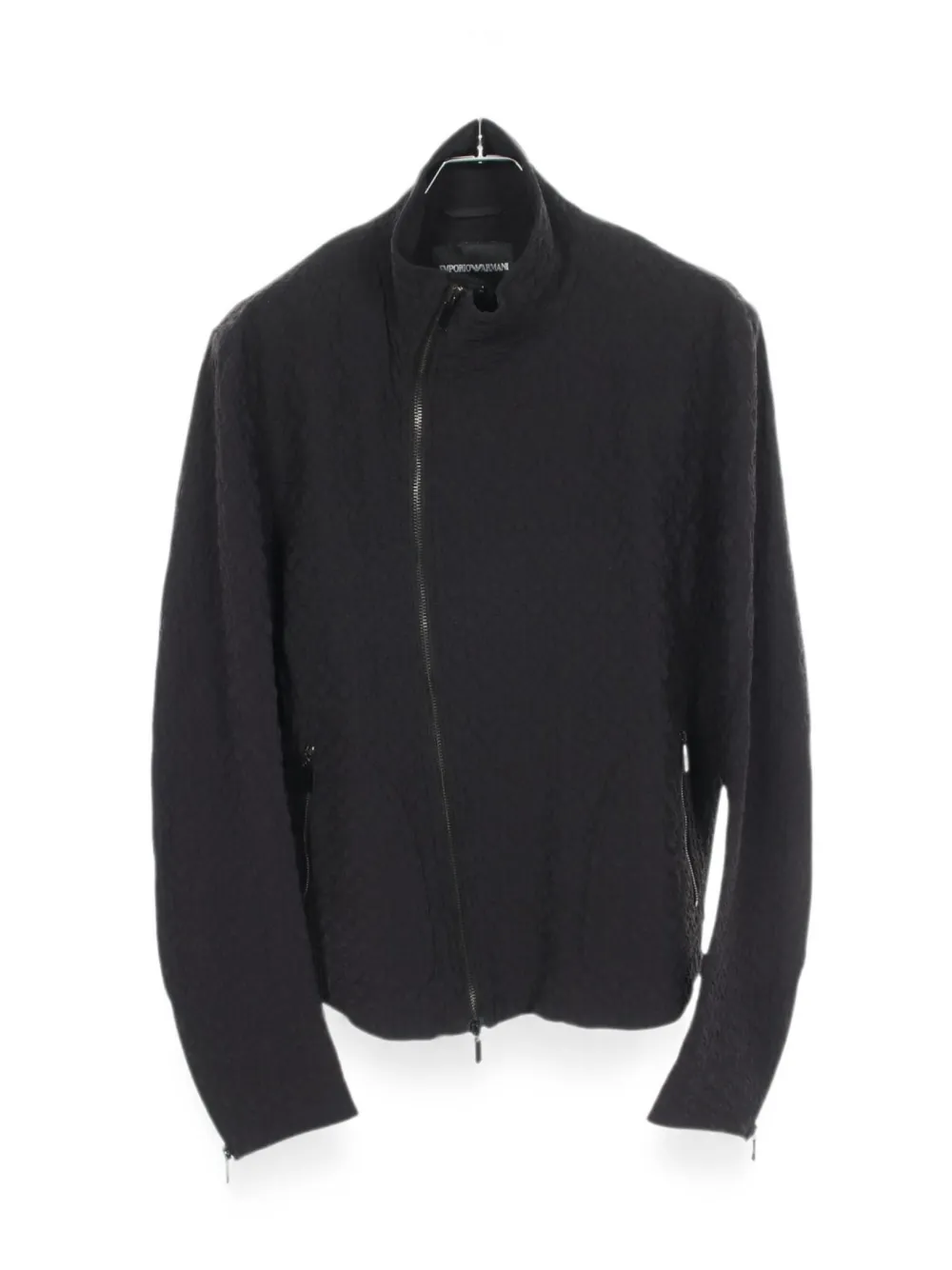 Emporio Armani Pre-Owned patterned zip-up jacket - Nero