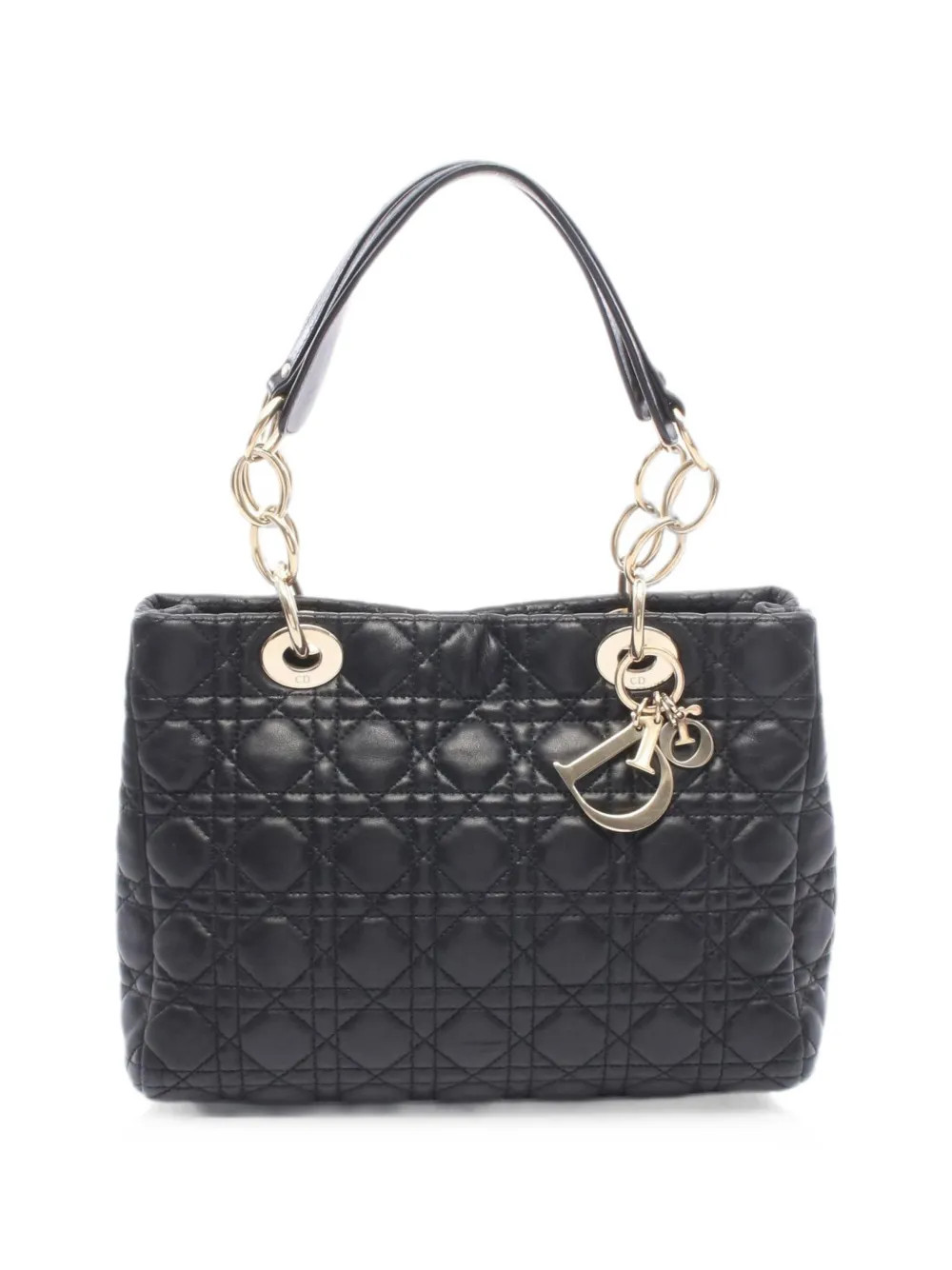 Christian Dior Pre-Owned 2000s Cannage chain tote bag - Black