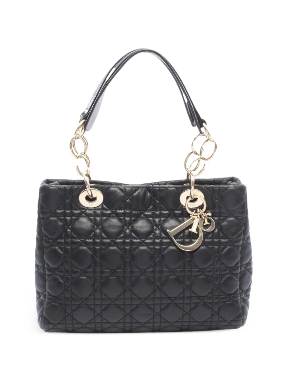 Christian Dior Pre-Owned 2000s Cannage chain tote bag - Black