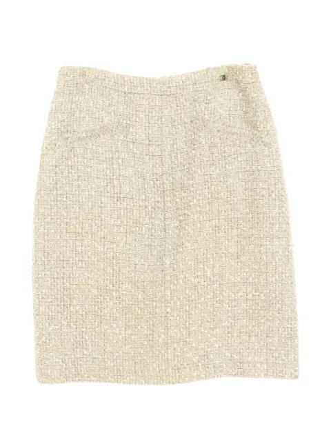 CHANEL Pre-Owned 1986-1988 Coco Mark tweed midi skirt