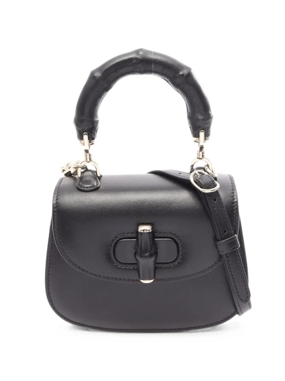 Gucci Pre-Owned 2010s Bamboo leather handbag - Black