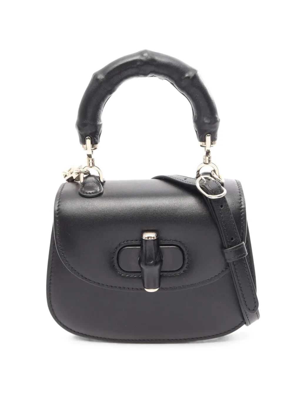 Gucci Pre-Owned 2010s Bamboo leather handbag - Nero