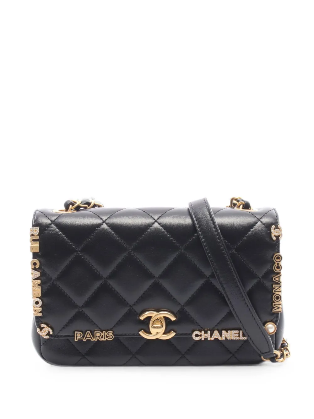 CHANEL Pre-Owned 2021 Matelasse mini flap shoulder bag - Nero