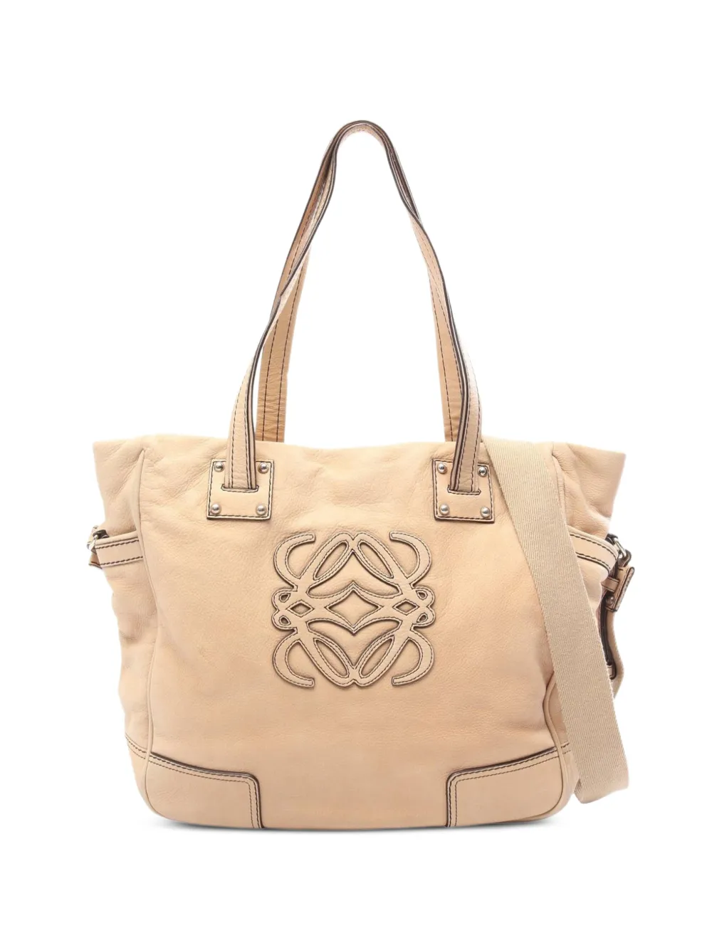 Loewe Pre-Owned 2000s Anagram leather tote bag - Nude