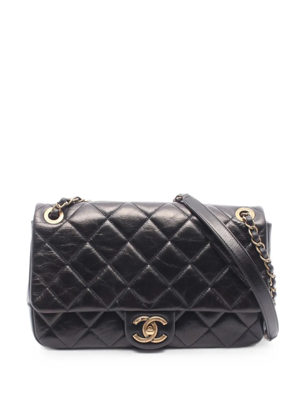 CHANEL Pre-Owned 2015-2016 Matelassé single flap shoulder bag - Black