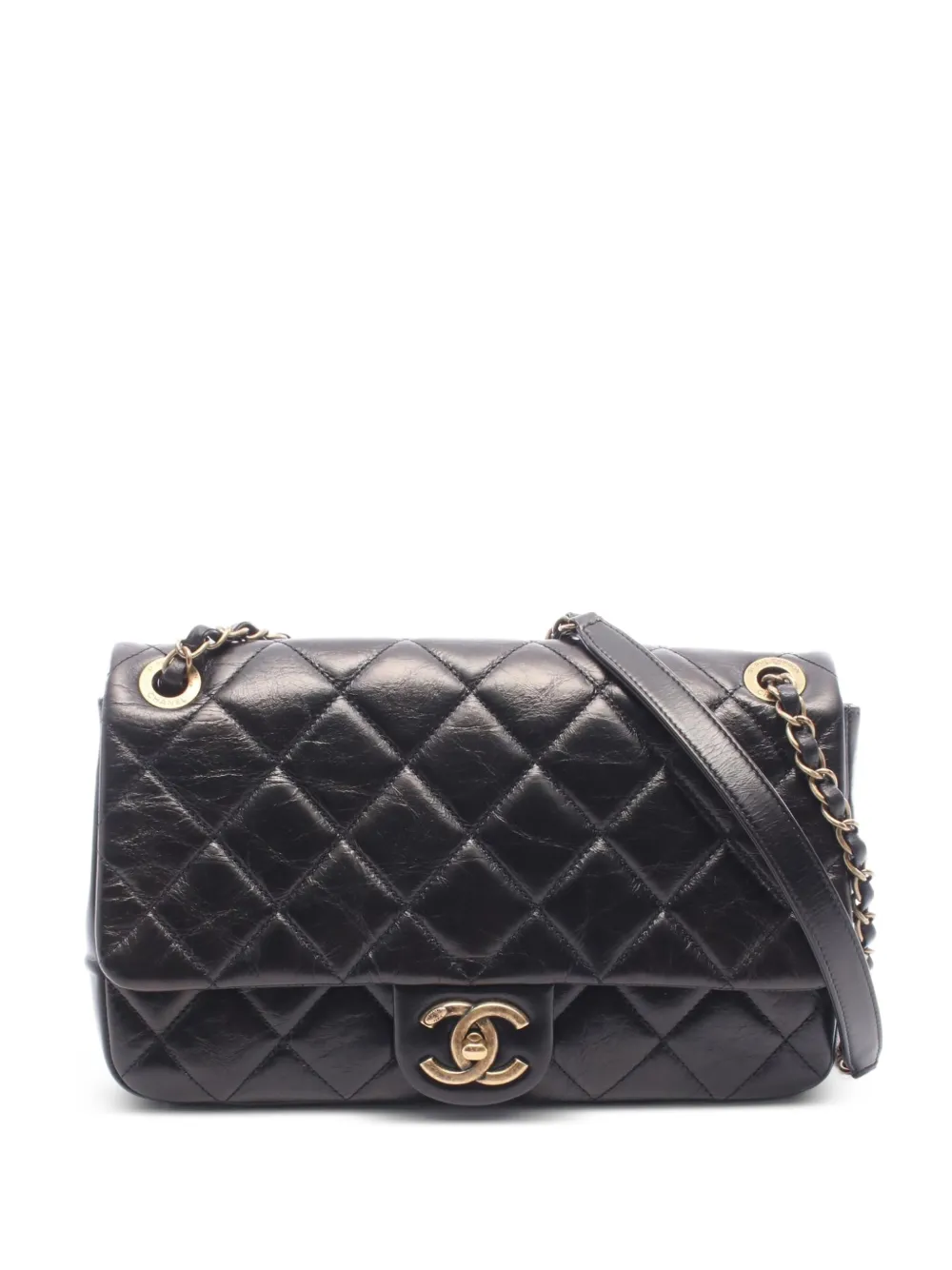 CHANEL Pre-Owned 2015-2016 Matelassé single flap shoulder bag - Nero