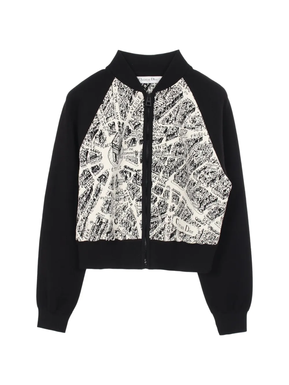 Christian Dior Pre-Owned 2010s map-print zip-up jacket - Nero