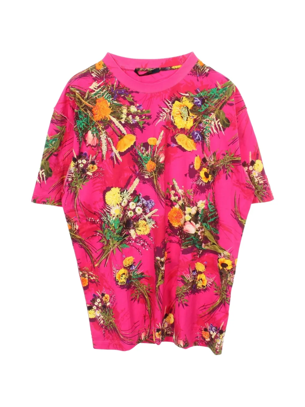 Louis Vuitton Pre-Owned 2020s flower-embroidered T-shirt - Rosa