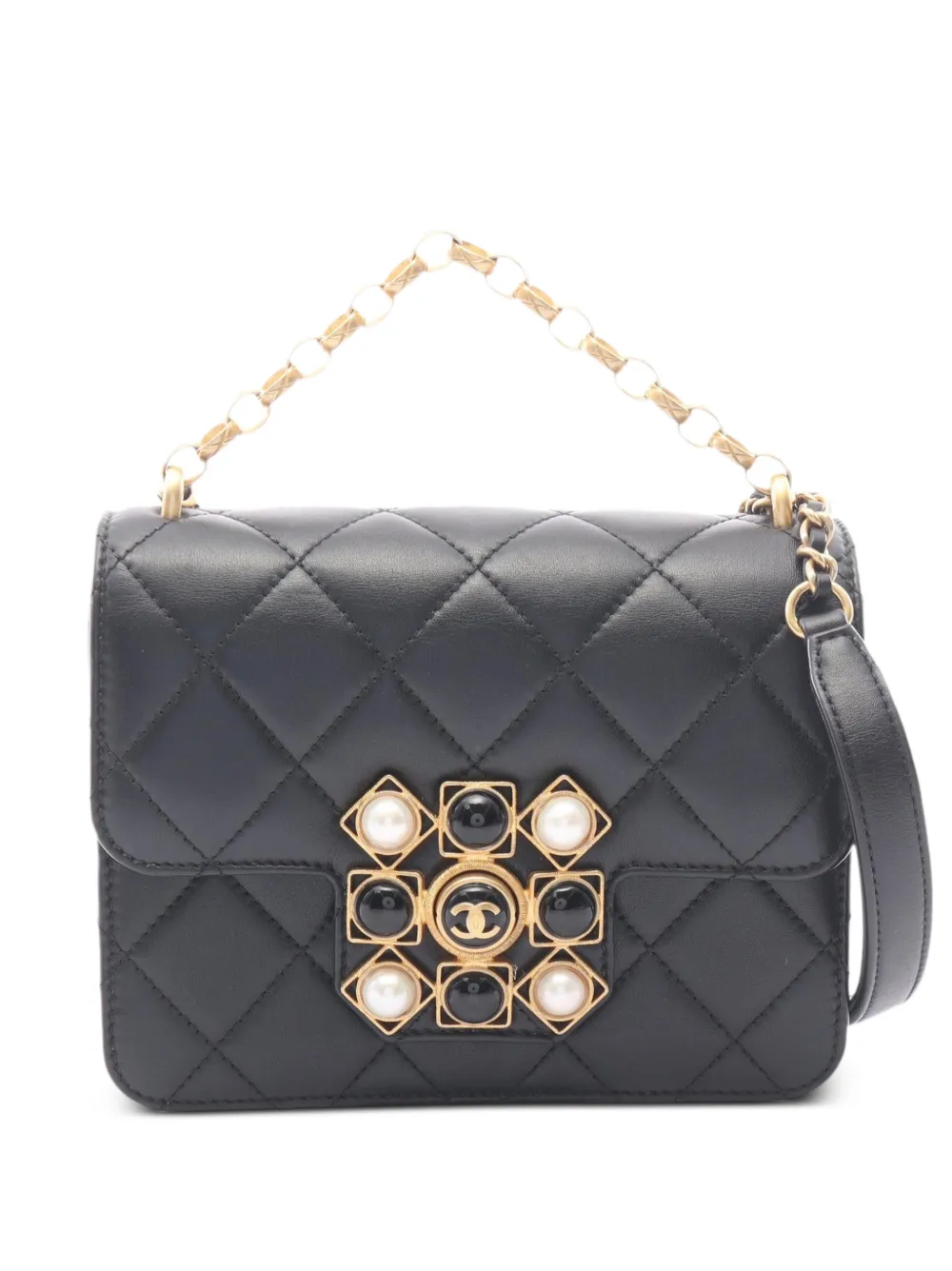 CHANEL Pre-Owned 2020-2021 Matelassé chain shoulder bag - Schwarz