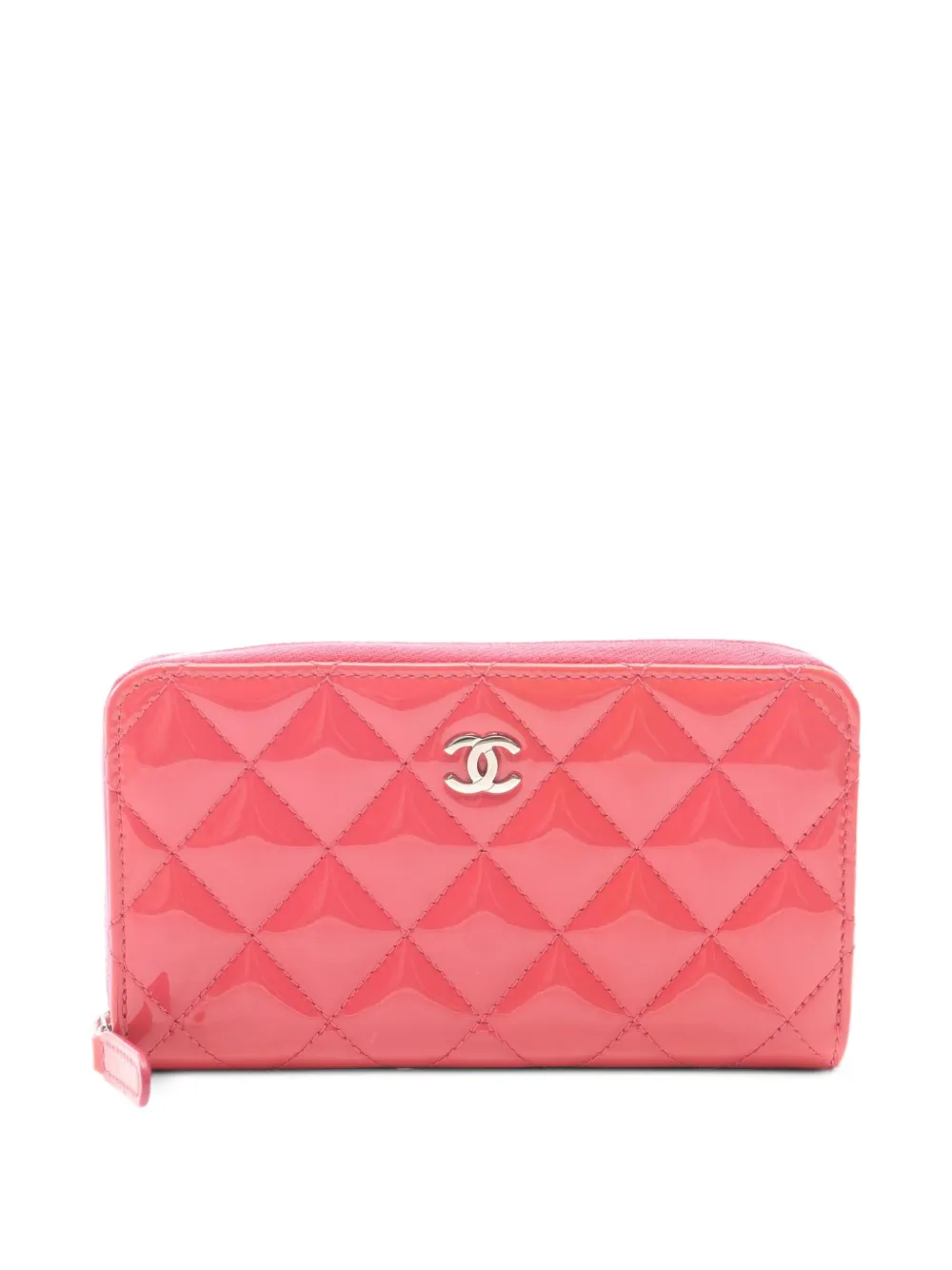 CHANEL Pre-Owned 2014-2015 Matelassé zip-around wallet - Rosa