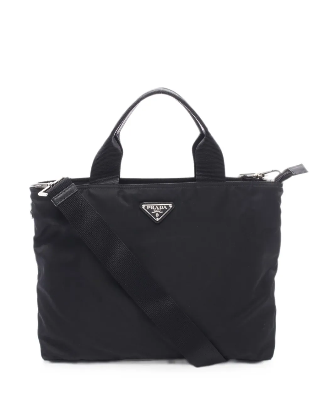 Prada Pre-Owned 2000s triangle logo tote bag - Black