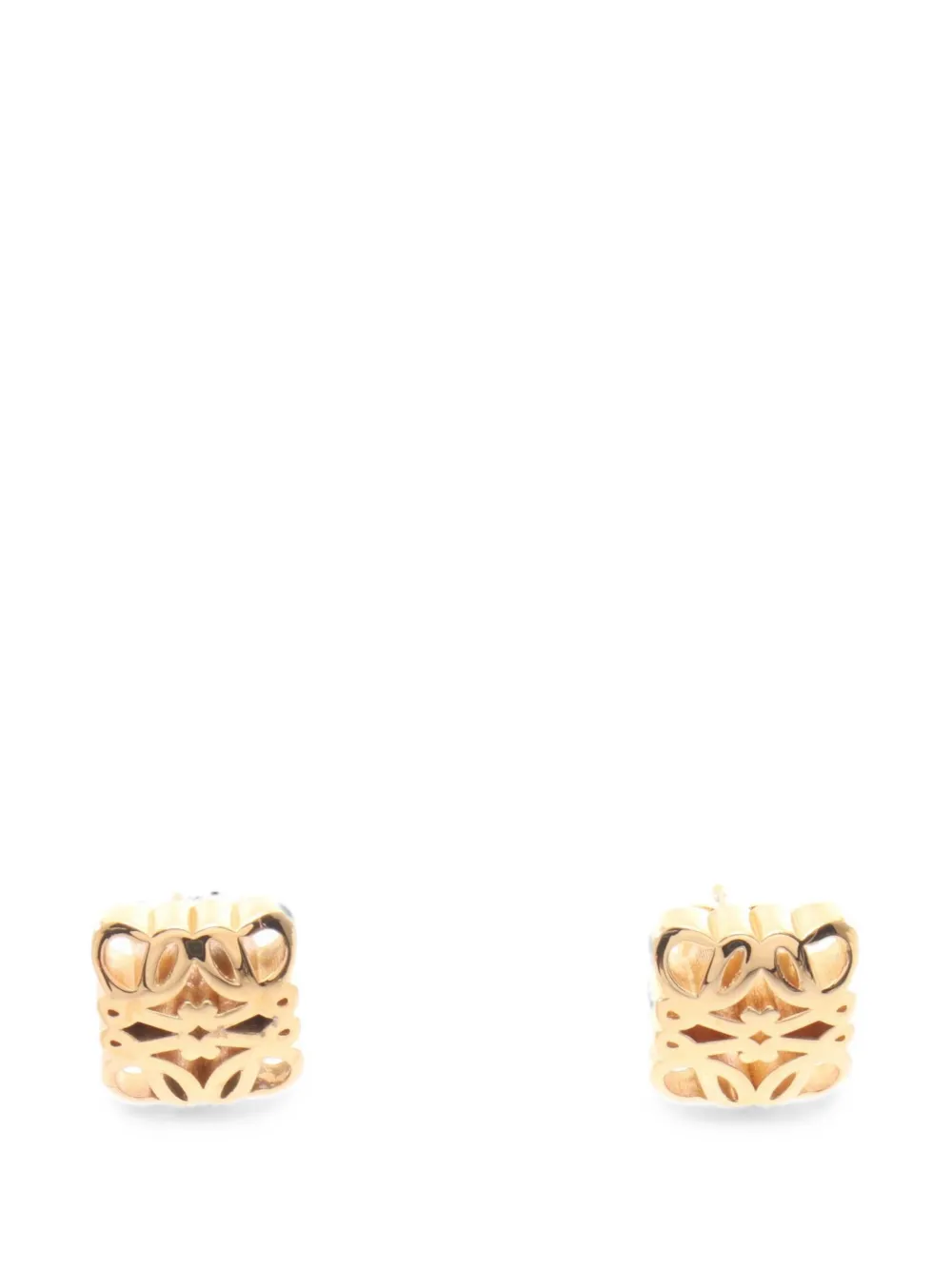 Pre-owned Loewe 2020s Anagram Earrings In Gold
