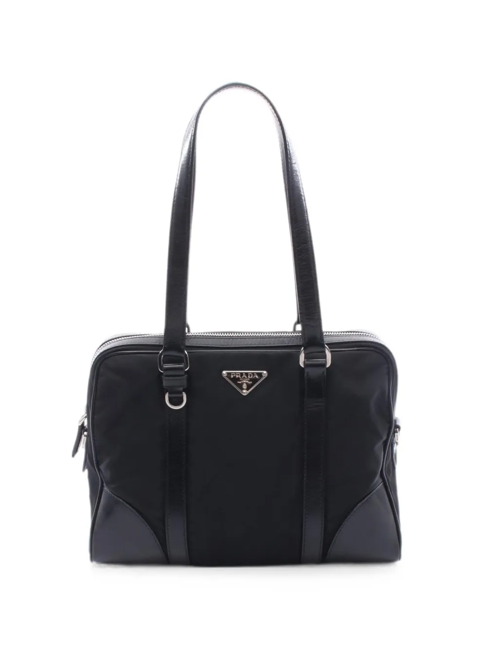 Prada Pre-Owned 2000s triangle-logo shoulder bag - Black