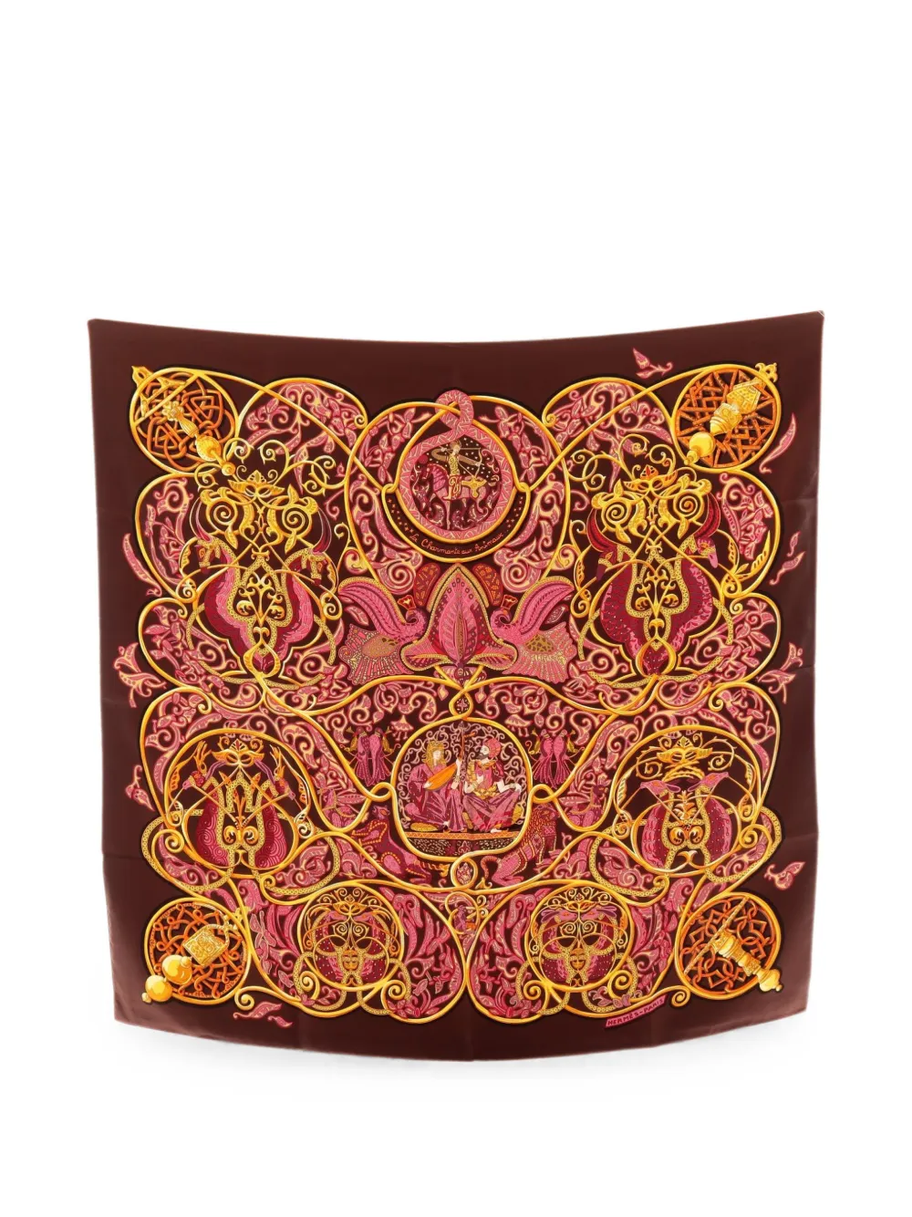 Hermès Pre-Owned 2010s Charming Animals scarf - Braun